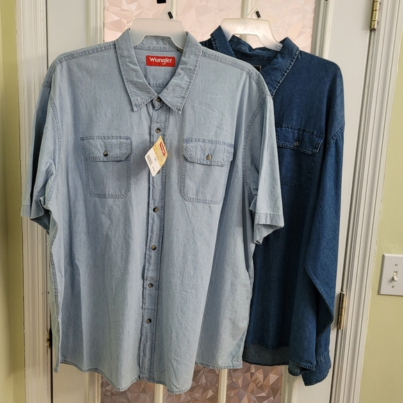 Bundle NWT Two Wranglers Jeans Button-up Shirt - Picture 1 of 9